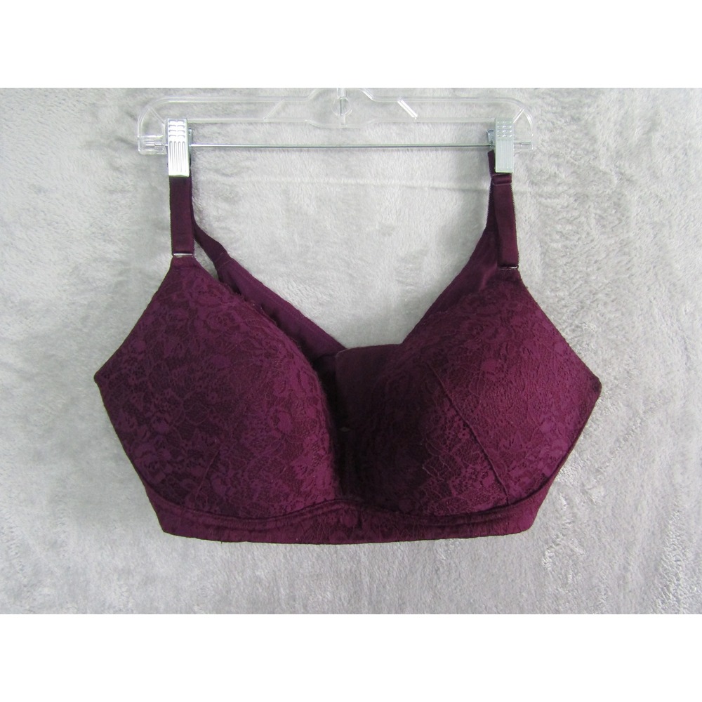 Torrid‎ Curve Plum Purple Lace Full Coverage Bra 42DDD Wireless Comfort Everyday